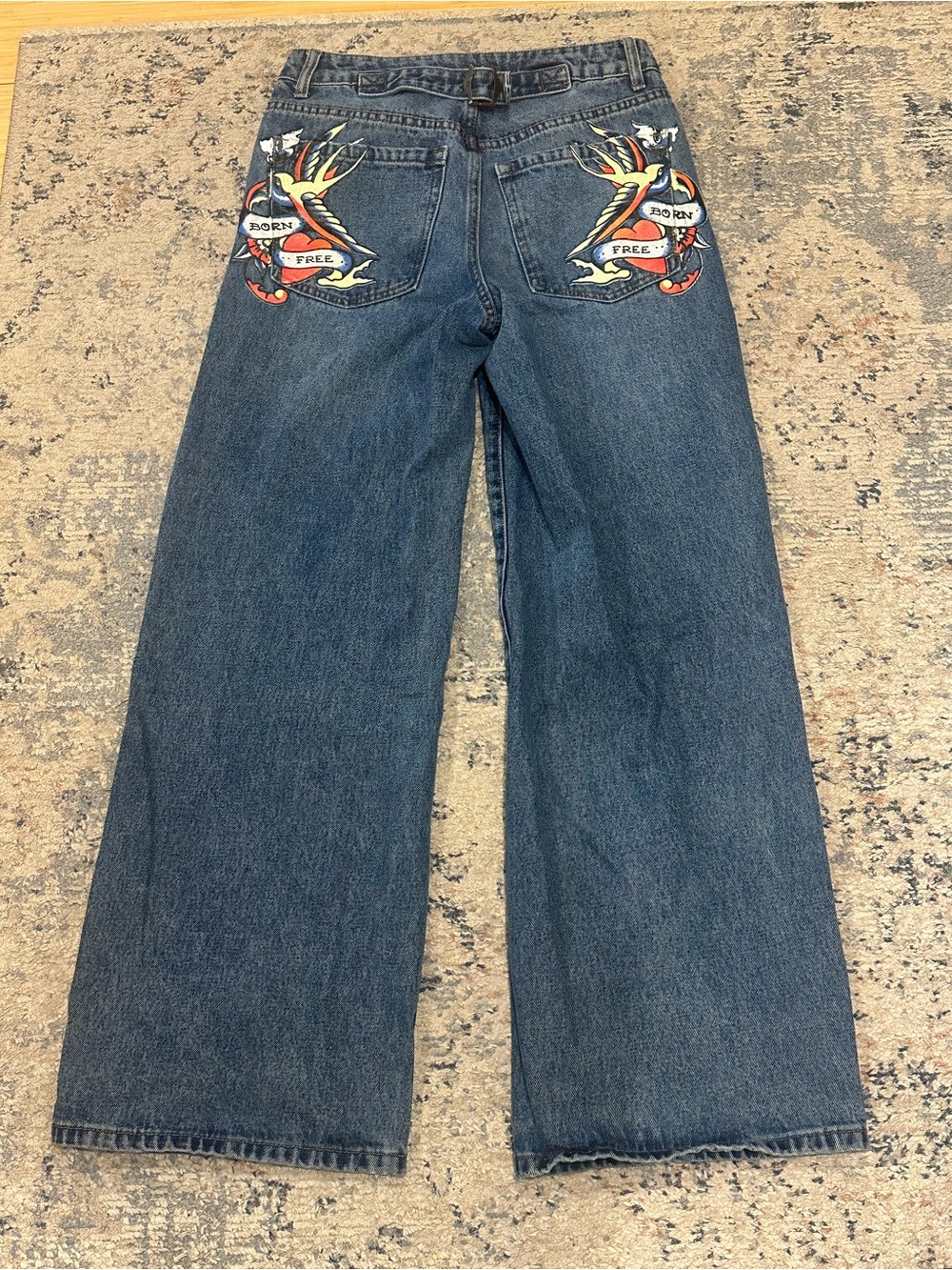 Swallow buckle jeans